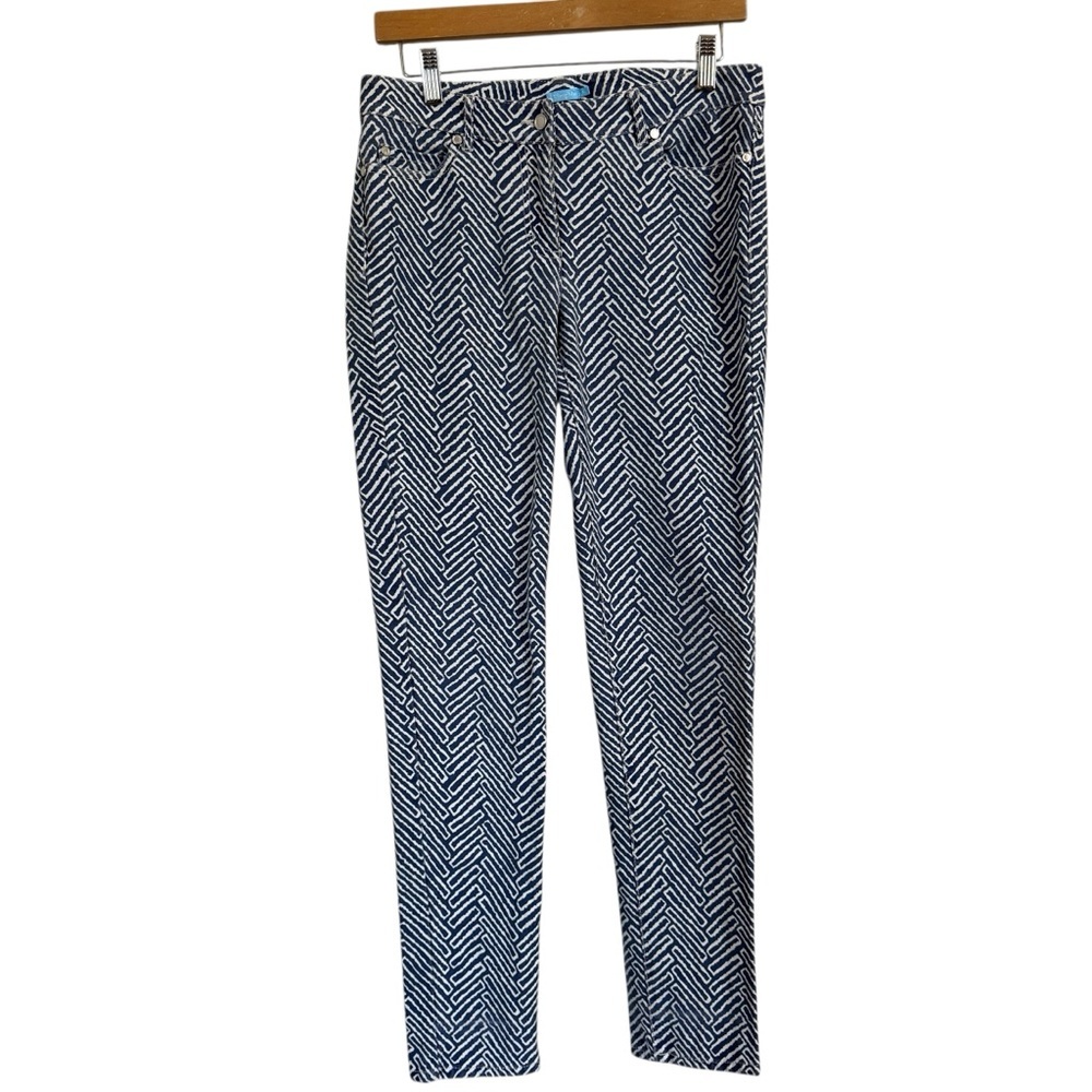 J. McLaughlin Women’s Geometric Print Skinny Jeans Blue Size 6